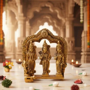 Ram Darbar Idol – 100% Brass, Spiritual Decor for Home, Office & Gifts