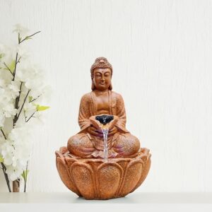 Buddha on Lotus Water Fountain – 39 cm
