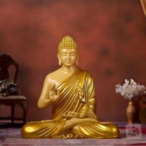 2 Feet Big Buddha Idol Fibreglass (Cream & Golden)