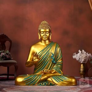2 Feet Big Buddha Idol Fibreglass (Gold Green)