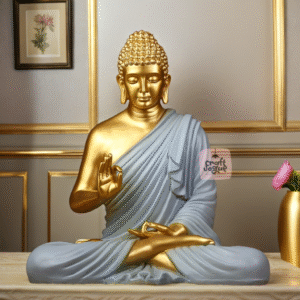 2 Feet Big Buddha Idol (Glossy Grey Gold)
