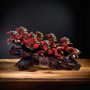 7 Horse Vastu Showpiece Red for Good Luck
