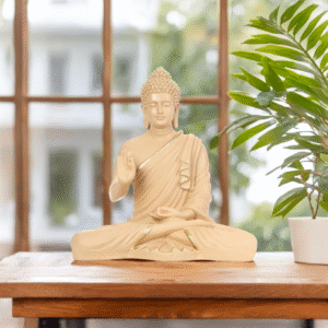 15 inch Buddha Idol for Home Decor (Beige)